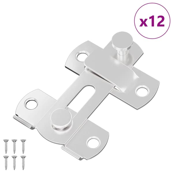 Dörrlås 12 pcs Silver 70 x 8 mm Stål