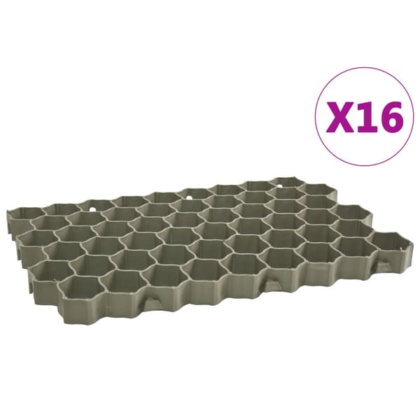 Gräsarmering 16 st grön 60x40x3 cm plast