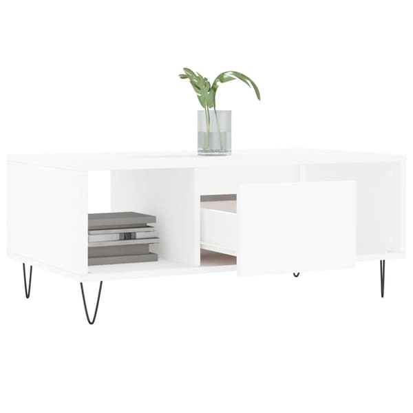 Soffbord vit 90x50x36,5 cm konstruerat trä