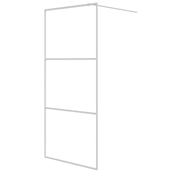 Duschvägg vit 90x195 cm klart ESG-glas