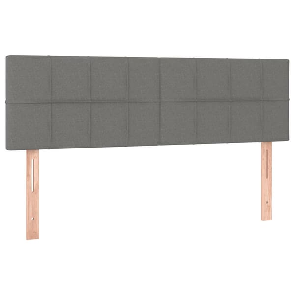 Ramsäng med madrass mörkgrå 140x200 cm tyg
