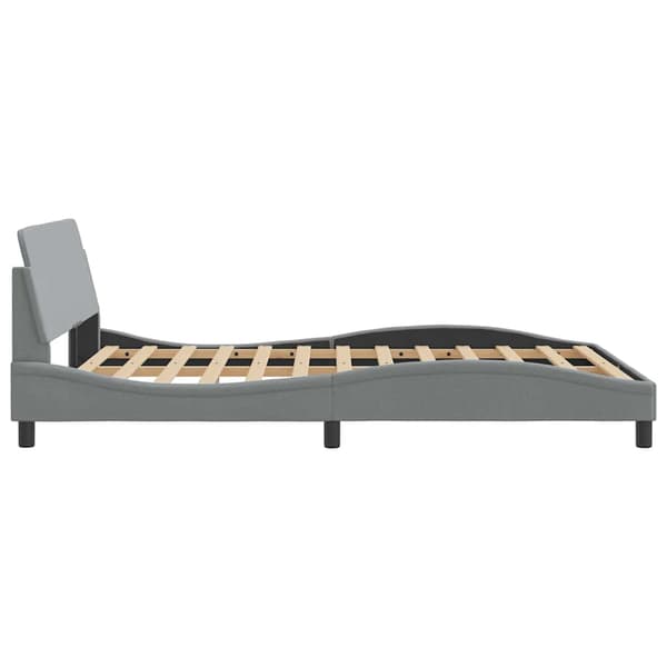 Bed Frame "Dover" Light Grey 140x200 cm Fabric
