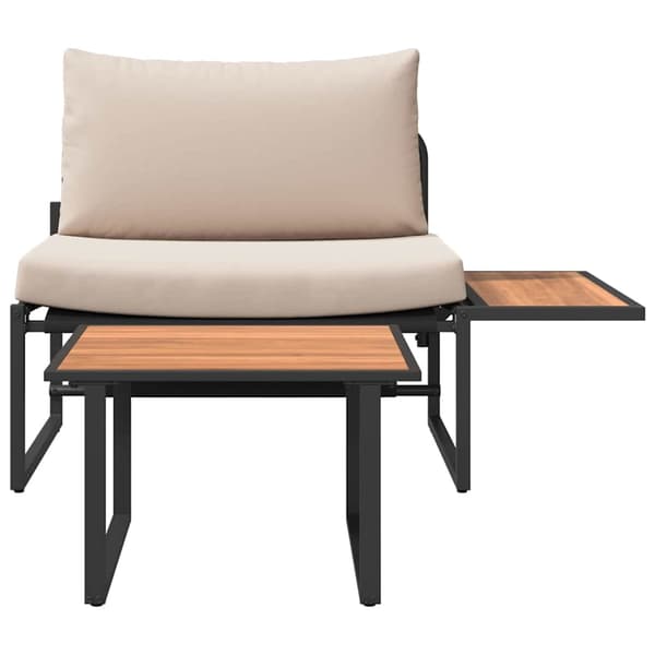 Trädgårdsoffset 2 pcs Taupe Stål