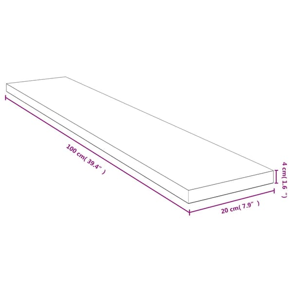 Vägghylla 100x20x4 cm bambu