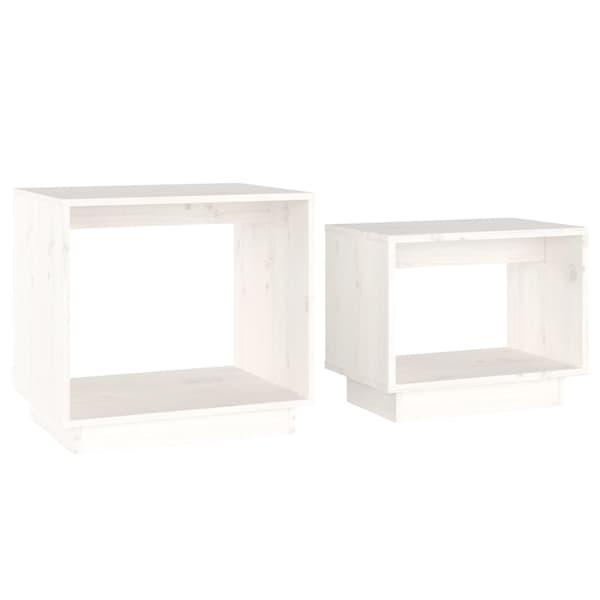 Satsbord 2 st vit massiv furu