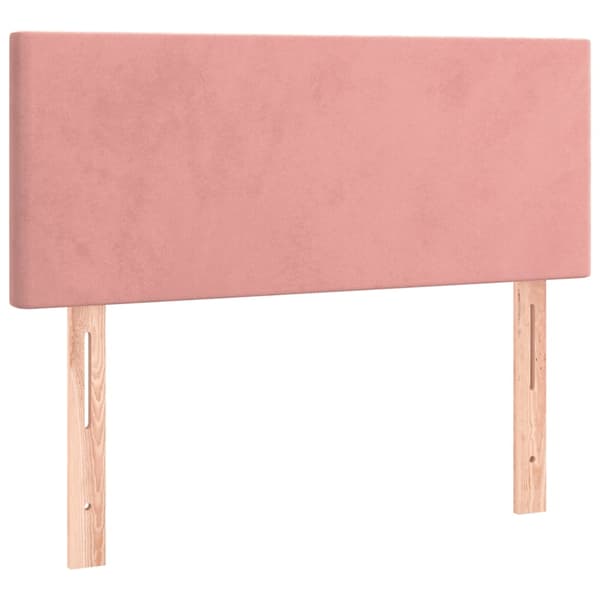 Ramsäng med madrass rosa 90x190 cm sammet