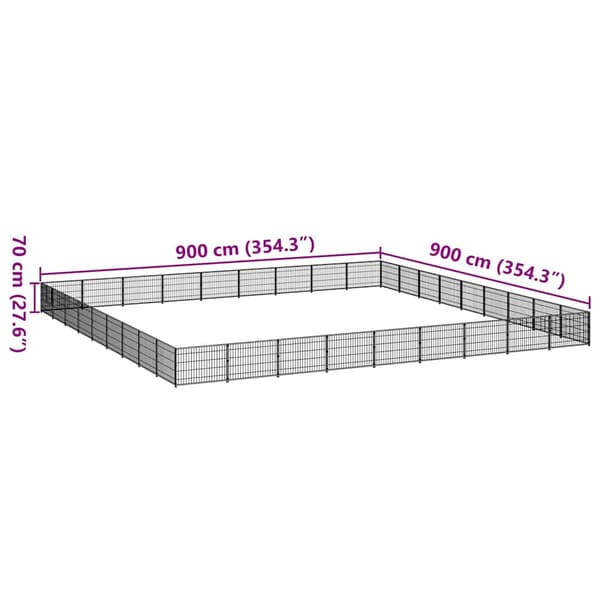 Hundgård svart 81 m² stål