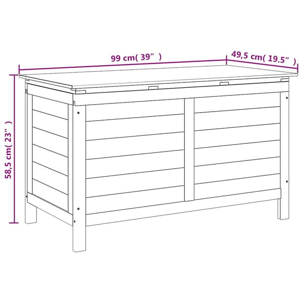 Dynbox 99x49,5x58,5 cm massivt granträ