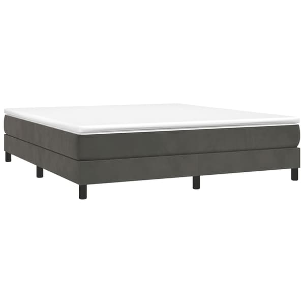 Boxspring-sängram mörkgrå 160x200 cm sammet