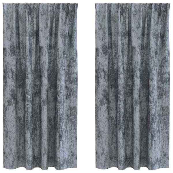 Sammetsgardiner 2 pcs Silvergrå 175 x 140 cm Sammet