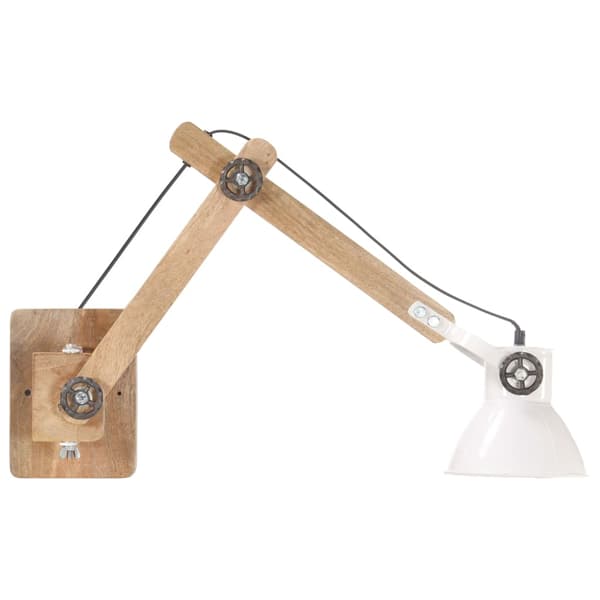 Vägglampa industriell stil vit rund E27