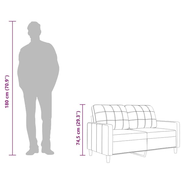 2-sitssoffa taupe 140 cm tyg