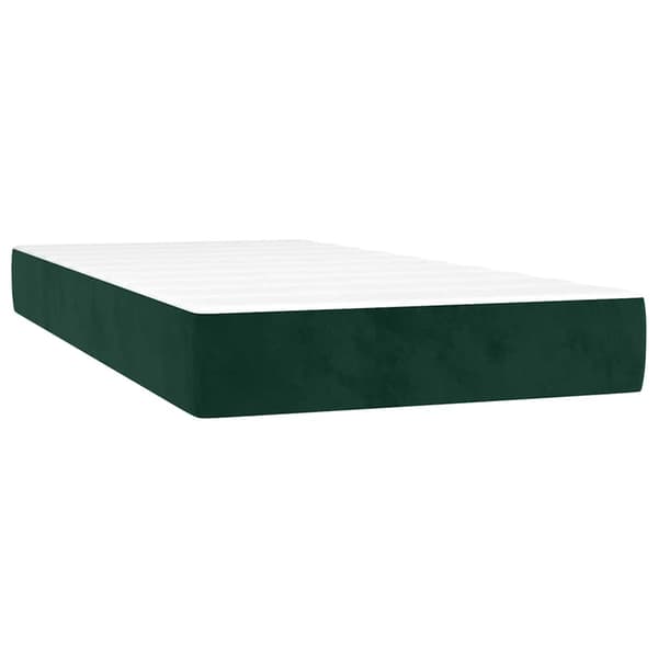 Ramsäng med madrass mörkgrön 100x200 cm sammet