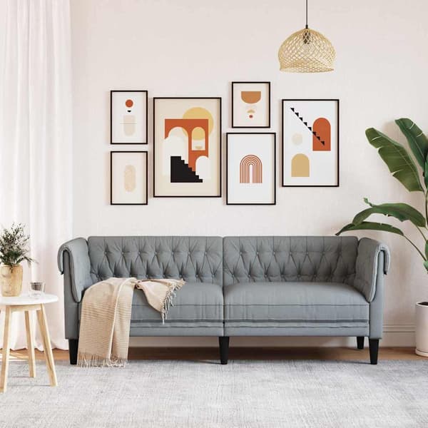 Soffa Ljusgrå 201,5 x 74,5 x 74,5 cm Polyester