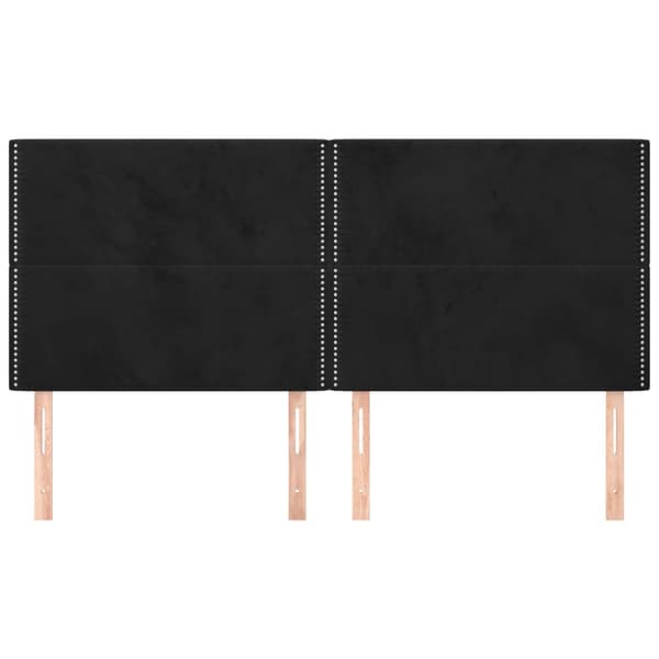 Sänggavel svart 180x5x118/128 cm sammet