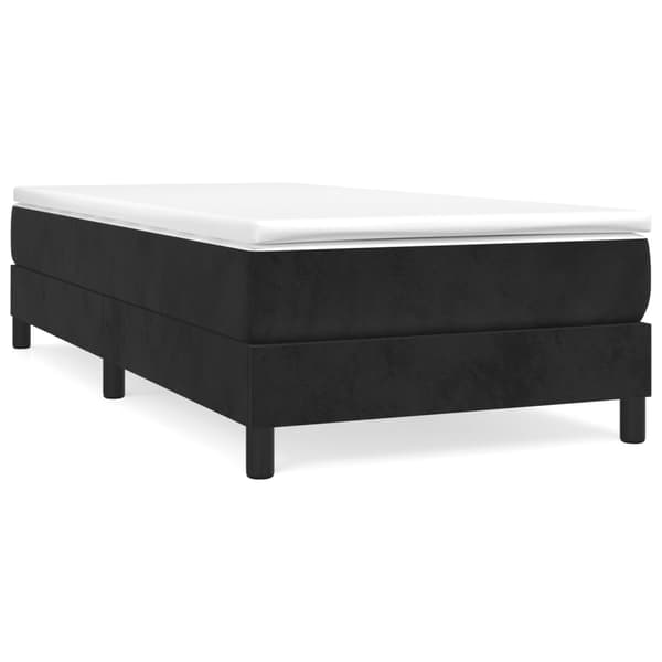 Boxspring-sängram svart 100x200 cm sammet