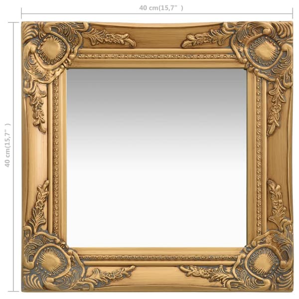 Väggspegel barockstil 40x40 cm guld