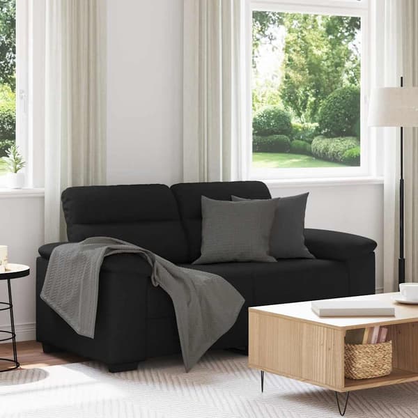 2-sitssoffa svart 160x81x84 cm tyg