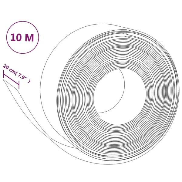 Rabattkant grå 10 m 20 cm polyeten