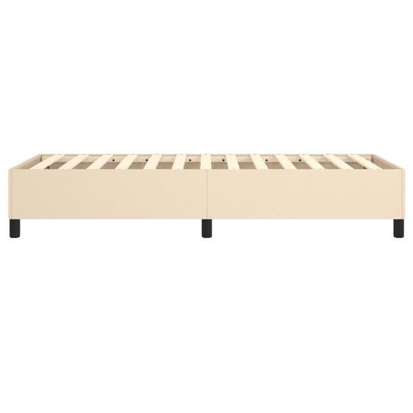 Boxspring-sängram gräddvit 100x200 cm tyg