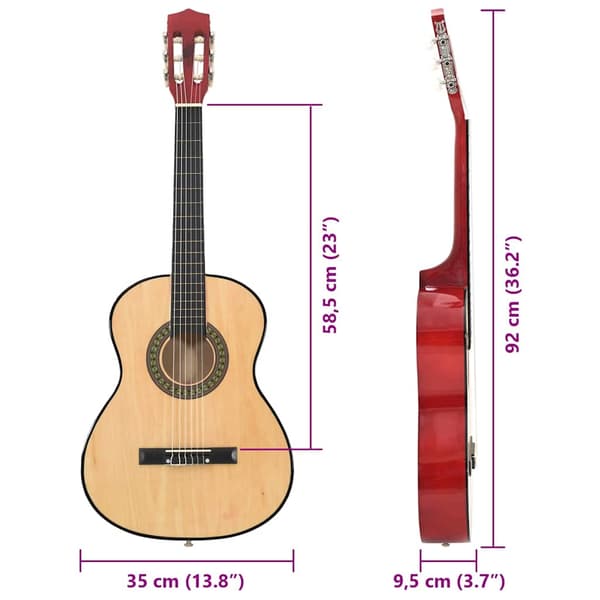 Gitarr för nybörjare 8 delar klassisk 3/4 36"