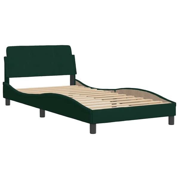 Bed Frame "Dover" Dark Green 100x200 cm Velvet