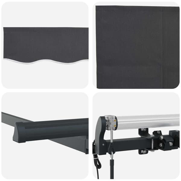 Utfällbar markis Antracit 350 x 200 cm Polyester och aluminium