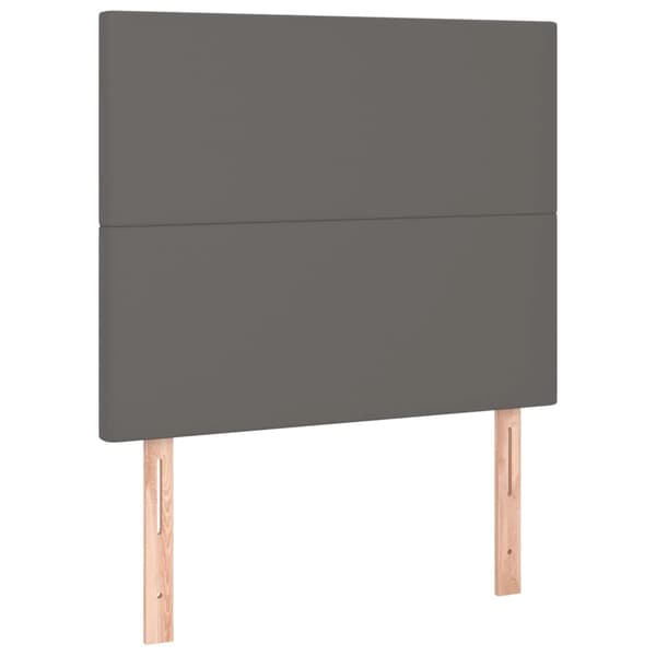 Ramsäng med madrass grå 90x200 cm konstläder
