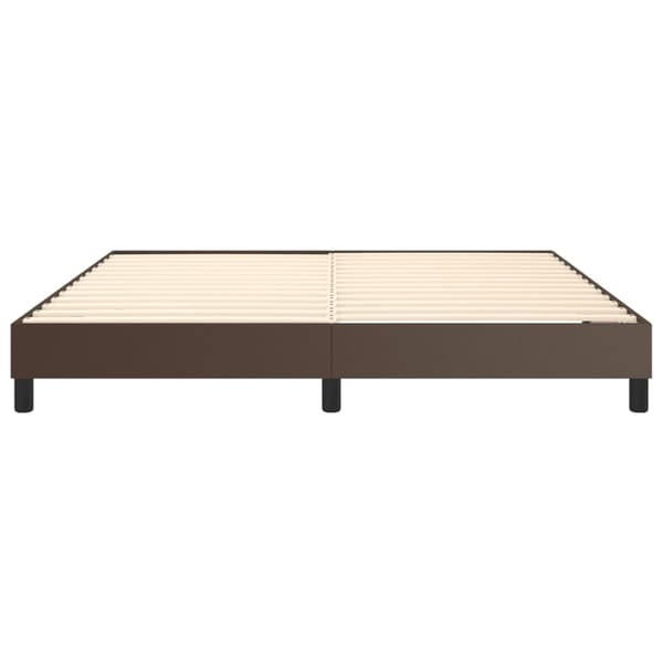 Boxspring-sängram brun 180x200 cm konstläder
