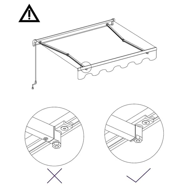 Markis manuellt infällbar 350x250 cm blå och vit
