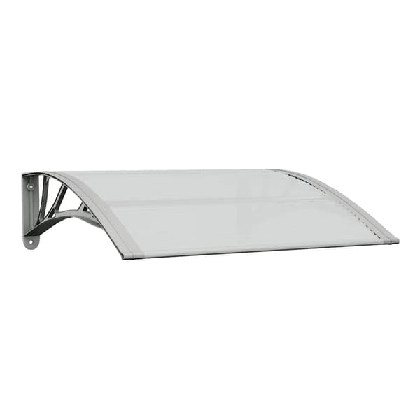 Dörrtak grå och transparent 80x75 cm polykarbonat