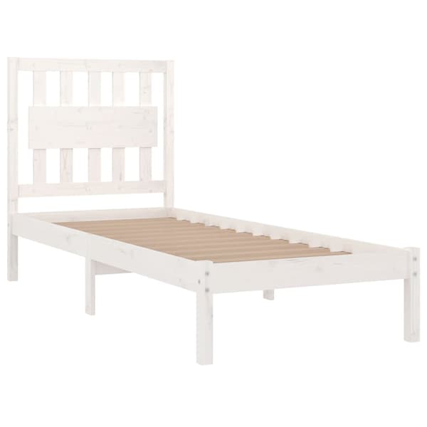 Sängram vit massiv furu 90x200 cm
