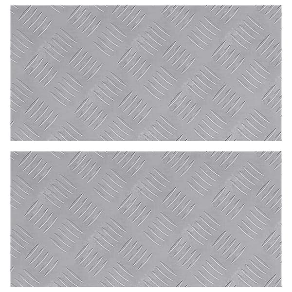 Trappsteg Rektangulär 2 pcs Silver 50 x 25 cm Aluminium