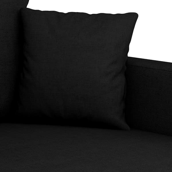 3-sitssoffa svart 180 cm tyg