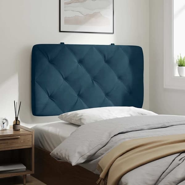 Headboard Cushion Blue 80 cm Velvet