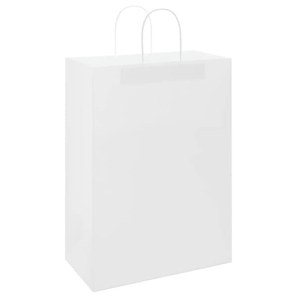 Papperspåsar 250 st med handtag vit 32x17x44 cm