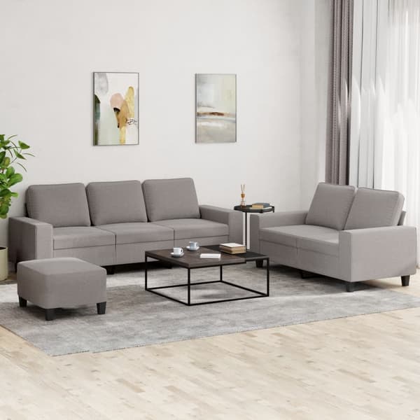 Soffgrupp 3 delar taupe tyg
