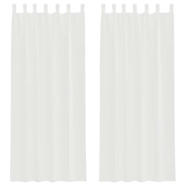 Voile gardiner med öglor 2 st vit 140x260 cm