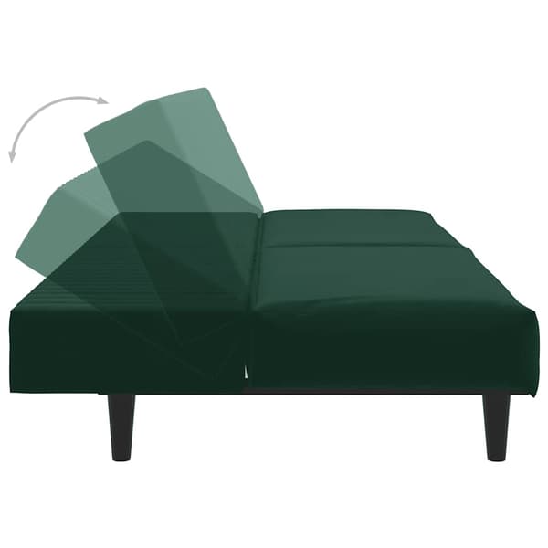 Bäddsoffa 2-sits mörkgrön sammet