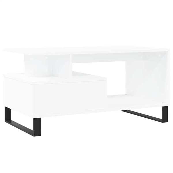 Soffbord vit 90x49x45 cm konstruerat trä