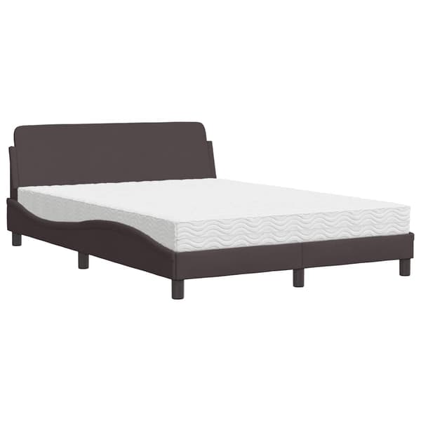 Bed with Mattress "Dover" Dark Brown 140x200 cm Fabric