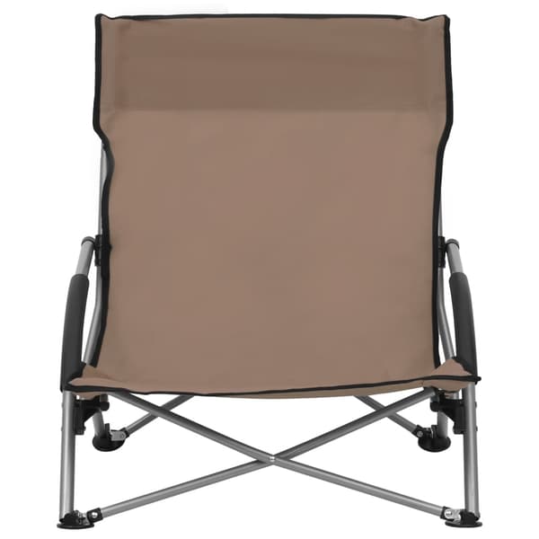 Hopfällbara strandstolar 2 st taupe tyg