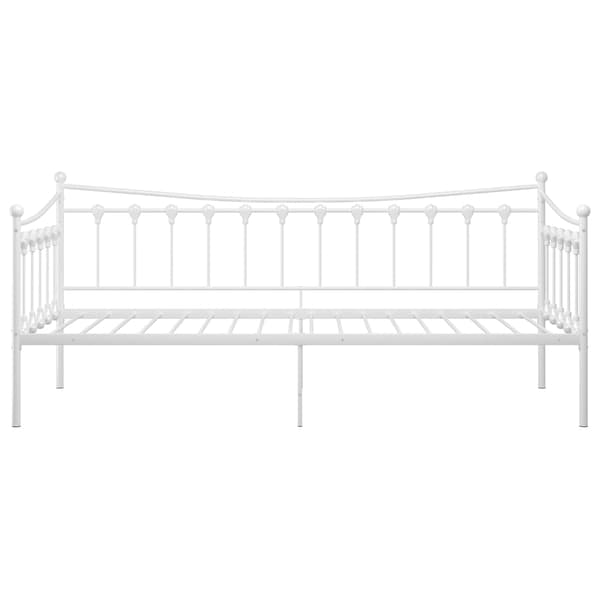 Sängram bäddsoffa vit metall 90x200 cm