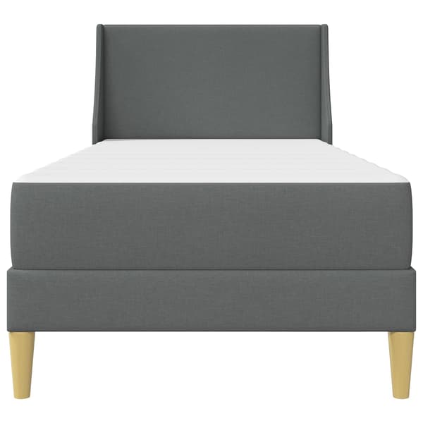 Sängram med madrass Mörkgrå 90 x 200 cm Polyester