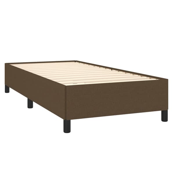 Ramsäng med madrass mörkbrun 90x190 cm tyg