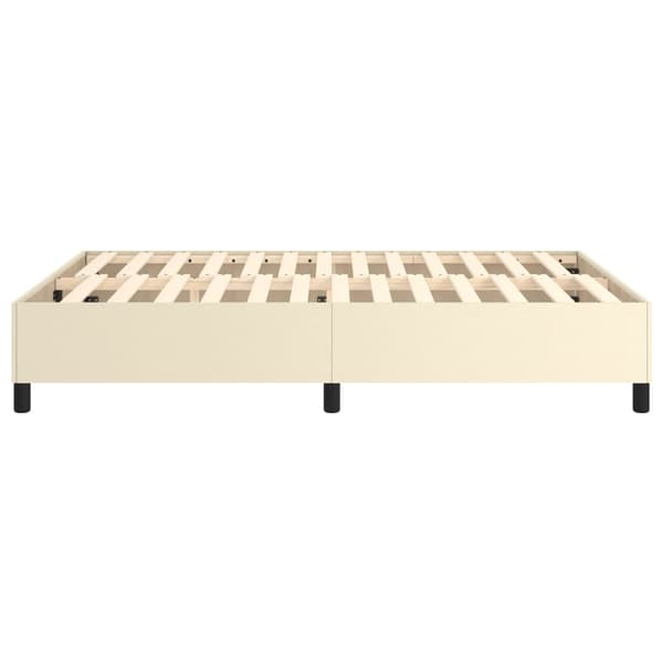 Boxspring-sängram gräddvit 140x190 cm konstläder
