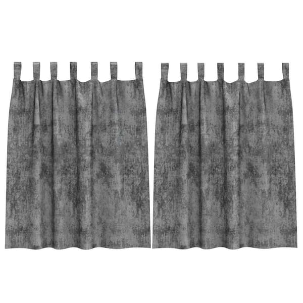 Sammetsgardiner 2 st Grå 140 x 140 cm Sammet