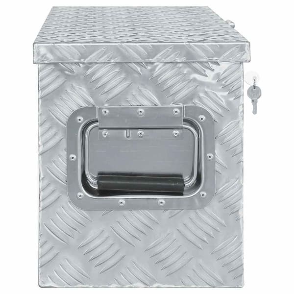 Förvaringslåda aluminium 76,5x26,5x33 cm silver
