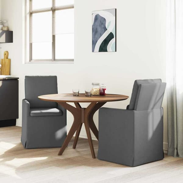 Matstolar 2 pcs Mörkgrå 57 x 67 x 98 cm tyg