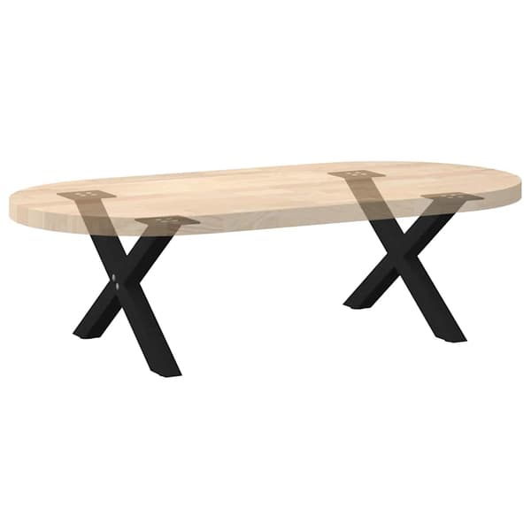 Soffbordsben X-formade 2 st svarta 60x(30-31) cm stål